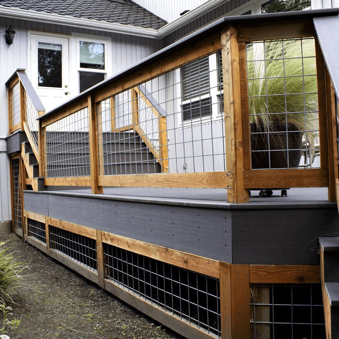 Wild Hog mesh panels as deck skirting