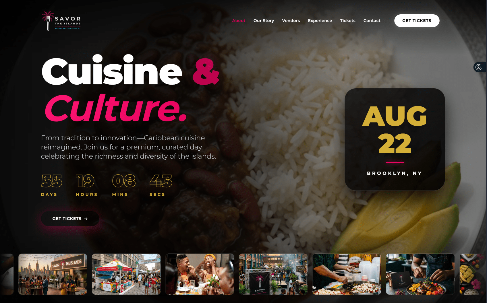 Savor The Islands website preview