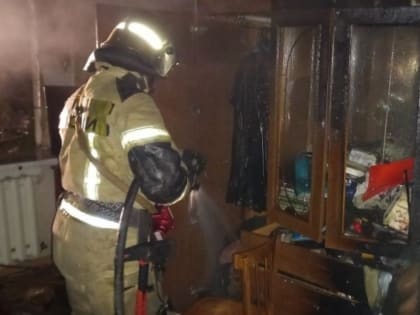 В ночном пожаре в Челябинске пострадала женщина