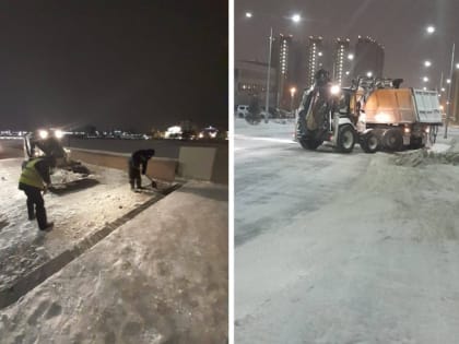 На борьбу с последствиями ночного снегопада в Челябинске вышли 359 единиц дорожной техники