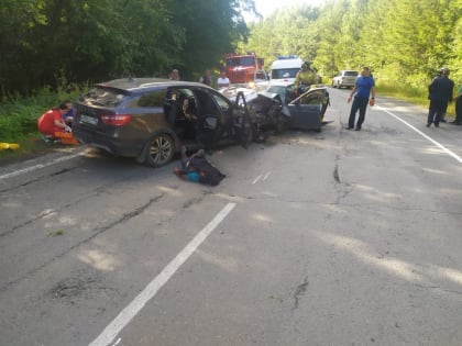 В лобовом столкновении машин на южноуральской трассе погибли три человека