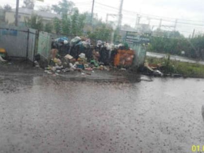 В Магнитогорске из-за ливней не смогли вывезти мусор с контейнерных площадок