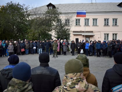 Мобилизованные района отправились к пункту обучения