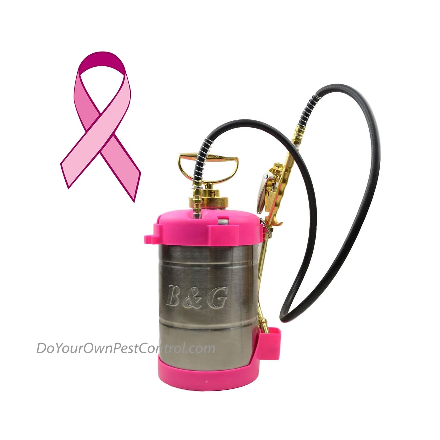  B&G 1 Gal. Stainless Steel Sprayers ( 9" and 18" Wands) N 124-S (Cancer Brest Awareness)