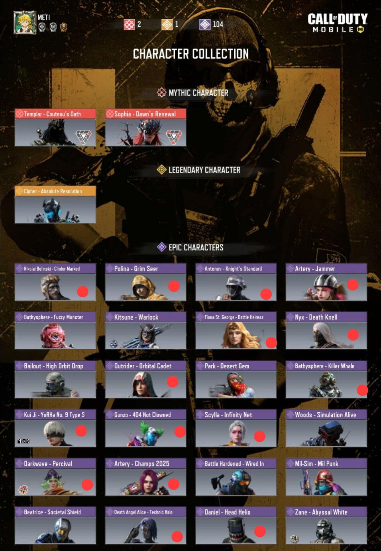 Call of Duty Mobile Account – God Account 4 Best Mythic Guns (Lv4 AK117-Lv4 Type19-Lv1BP50) 2 Mythic Skins (Sophia-Templar) 17 God Legend Guns (Rare Rytec-KRM-Chopper-pp19) Call of Duty Mobile Account – God Account 4 Best Mythic Guns (Lv4 AK117-Lv4 Type19-Lv1BP50) 2 Mythic Skins (Sophia-Templar) 17 God Legend Guns (Rare Rytec-KRM-Chopper-pp19)