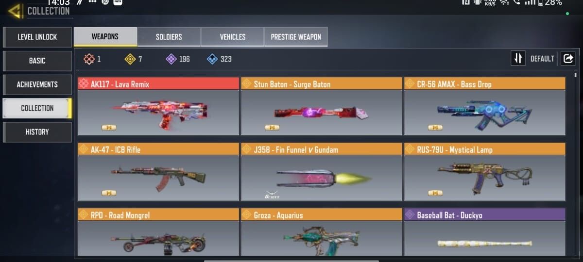 Call of Duty Mobile Account – Full Access 1 Mythic AK-117 Lava Remix 7 Legendary guns 198 epic gun skins 84 epic character skins 161 CP Lv 400 Account Call of Duty Mobile Account – Full Access 1 Mythic AK-117 Lava Remix 7 Legendary guns 198 epic gun skins 84 epic character skins 161 CP Lv 400 Account