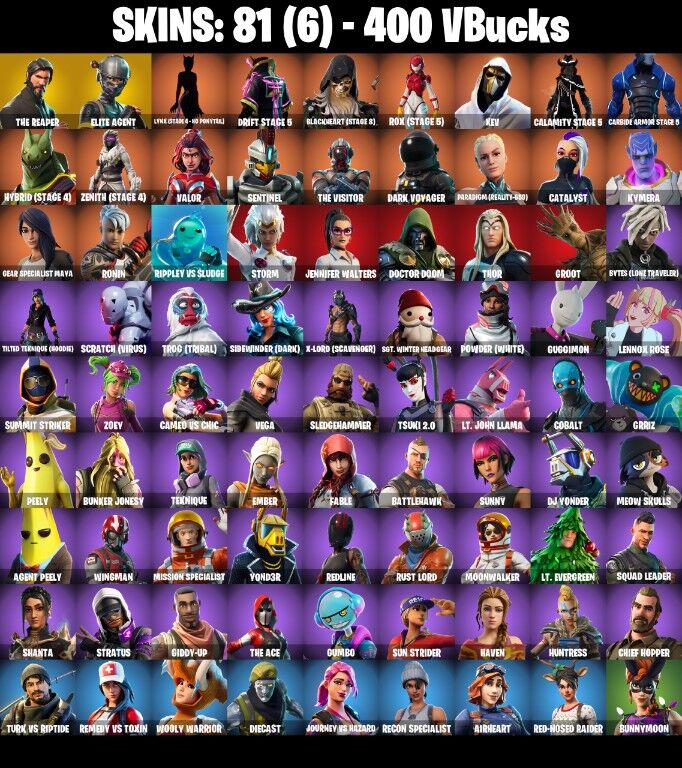Fortnite Account ( PLAYSTATION / XBOX / PC / NINTENDO ) (THE REAPER) (81 Skins)