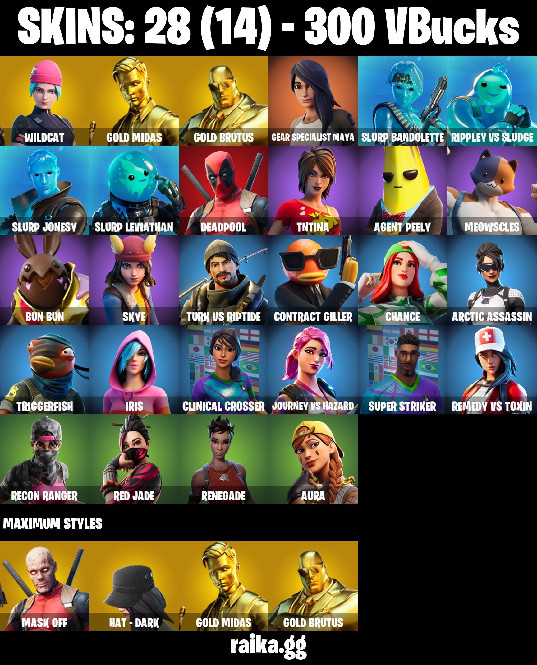 Fortnite Account ( PLAYSTATION / XBOX / PC ) (Wildcat, Gold Midas) (28 Skins) Fortnite Account ( PLAYSTATION / XBOX / PC ) (Wildcat, Gold Midas) (28 Skins)