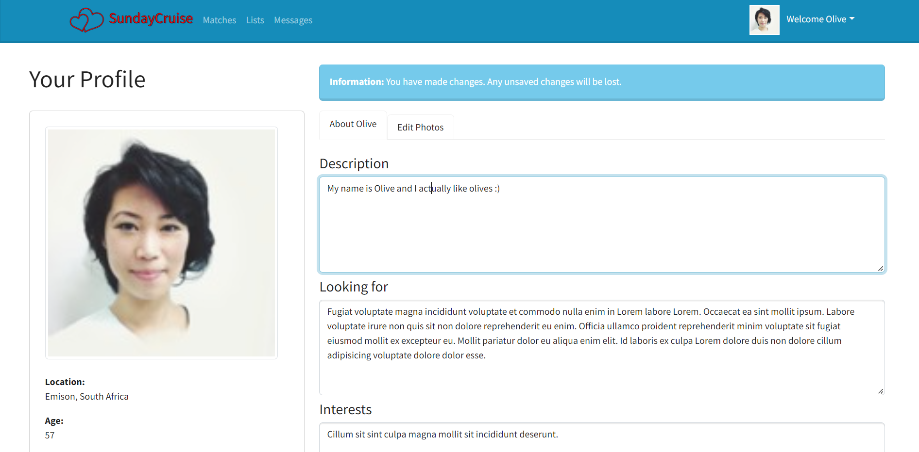 Updating Profile