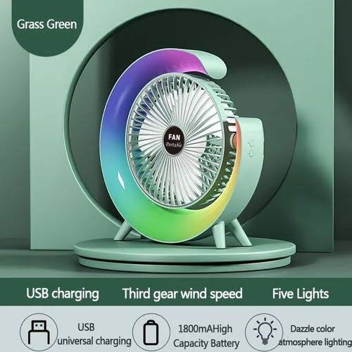 Round Shape Fan with RGB led (Minimum Order Quantity 1 Carton/40 PCs) image 2