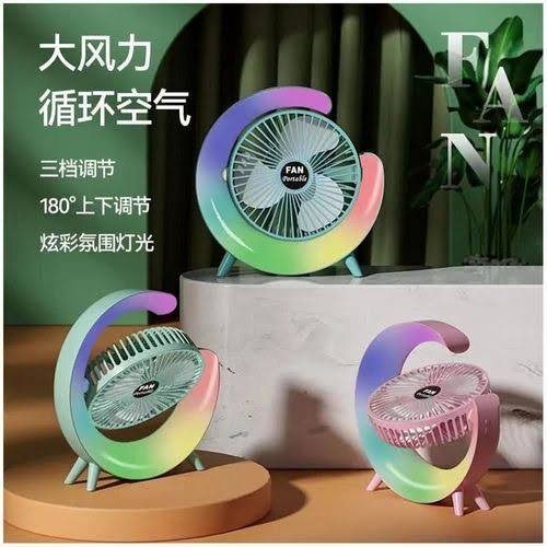 Round Shape Fan with RGB led (Minimum Order Quantity 1 Carton/40 PCs) image 3