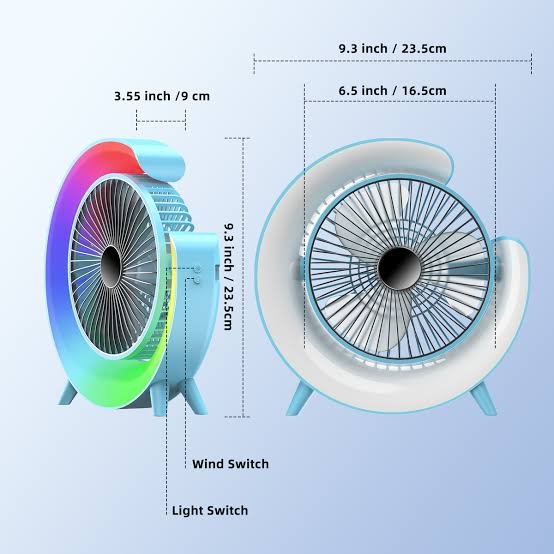 Round Shape Fan with RGB led (Minimum Order Quantity 1 Carton/40 PCs) image 4