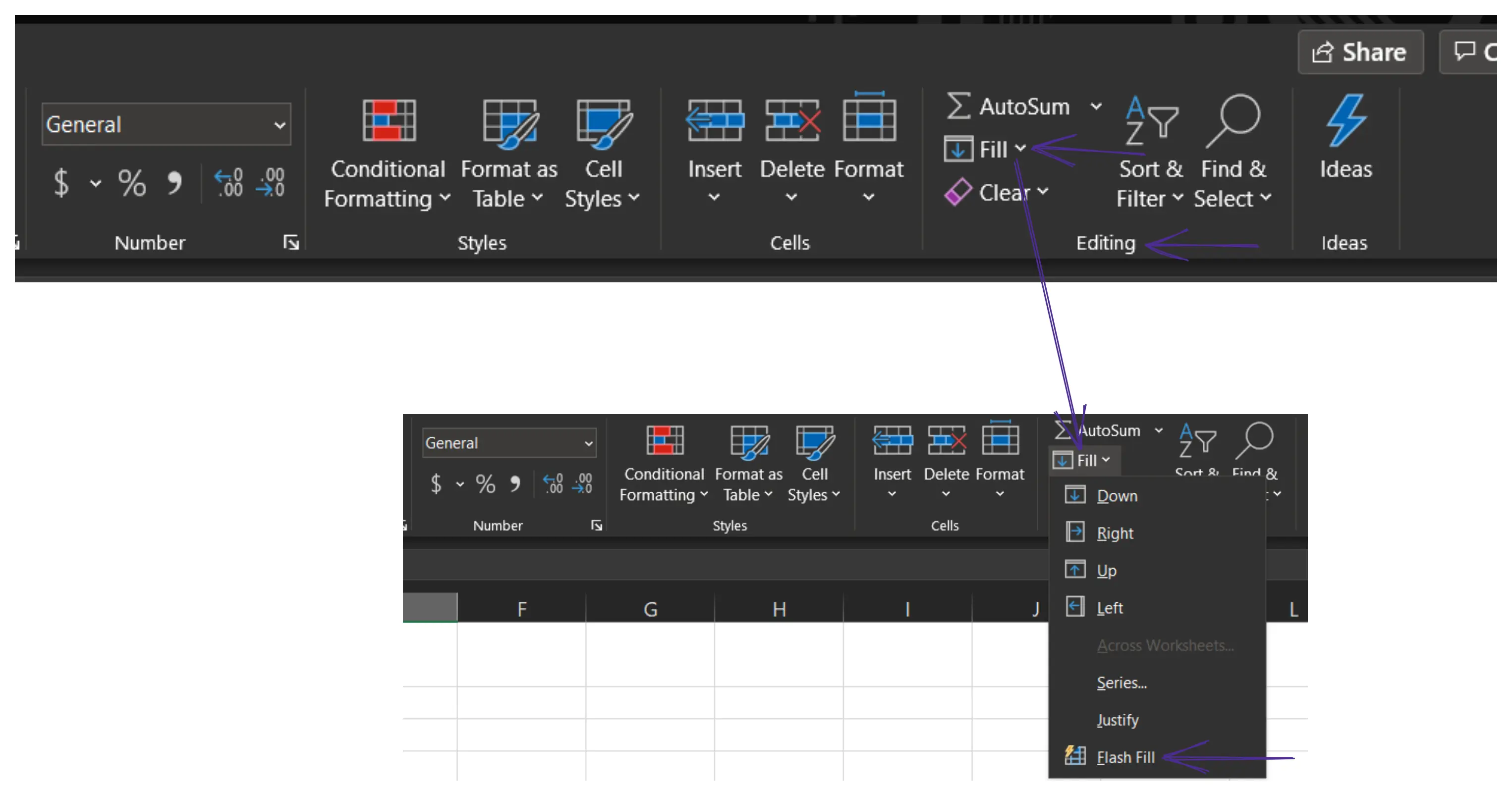 using flash fill in excel