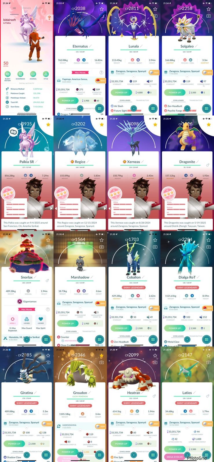 Pokemon Go Account – {CUK}Lv50 Valor 430 Legendary 413 Shiny Hundo Xerneas CP4k,Palkia,Regice 11 Lunala,4 Solgaleo 33M SDust Shiny Deoxys 2800/1100 BagP/Item 37!@move Gmail
