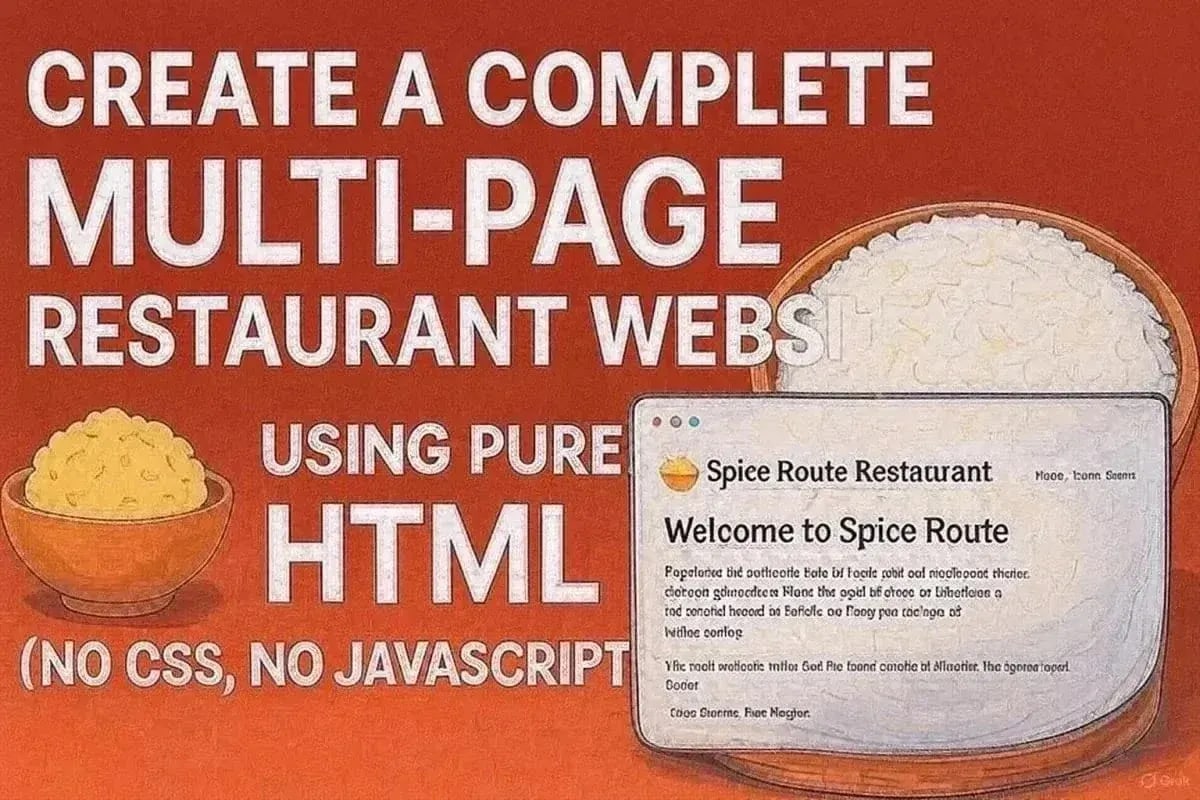 HTML Project : Build a Restaurant Website Using Only HTML Code