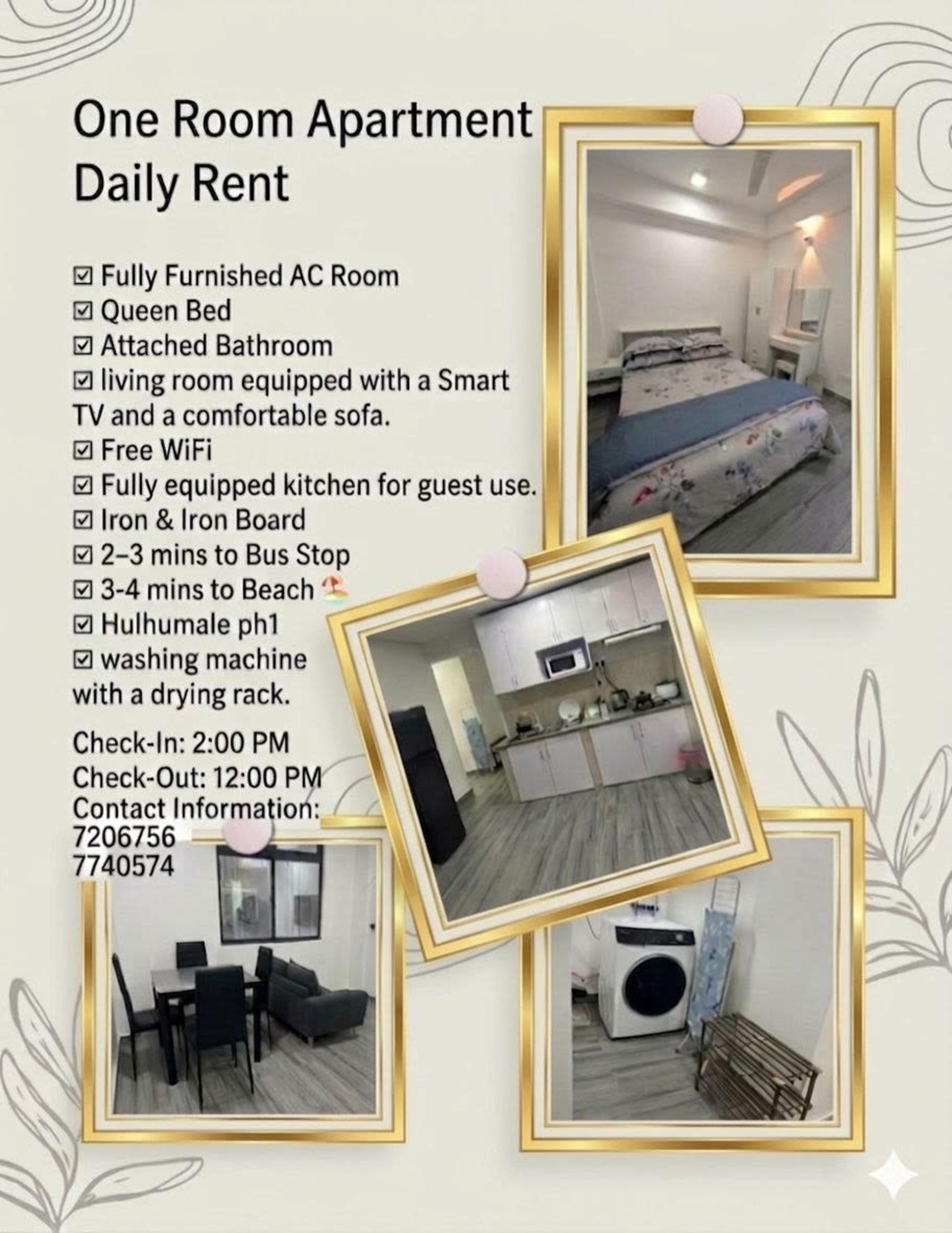 Daily Standard AC room in Hulhumalé Phase 1 – WiFi · 1st Floor