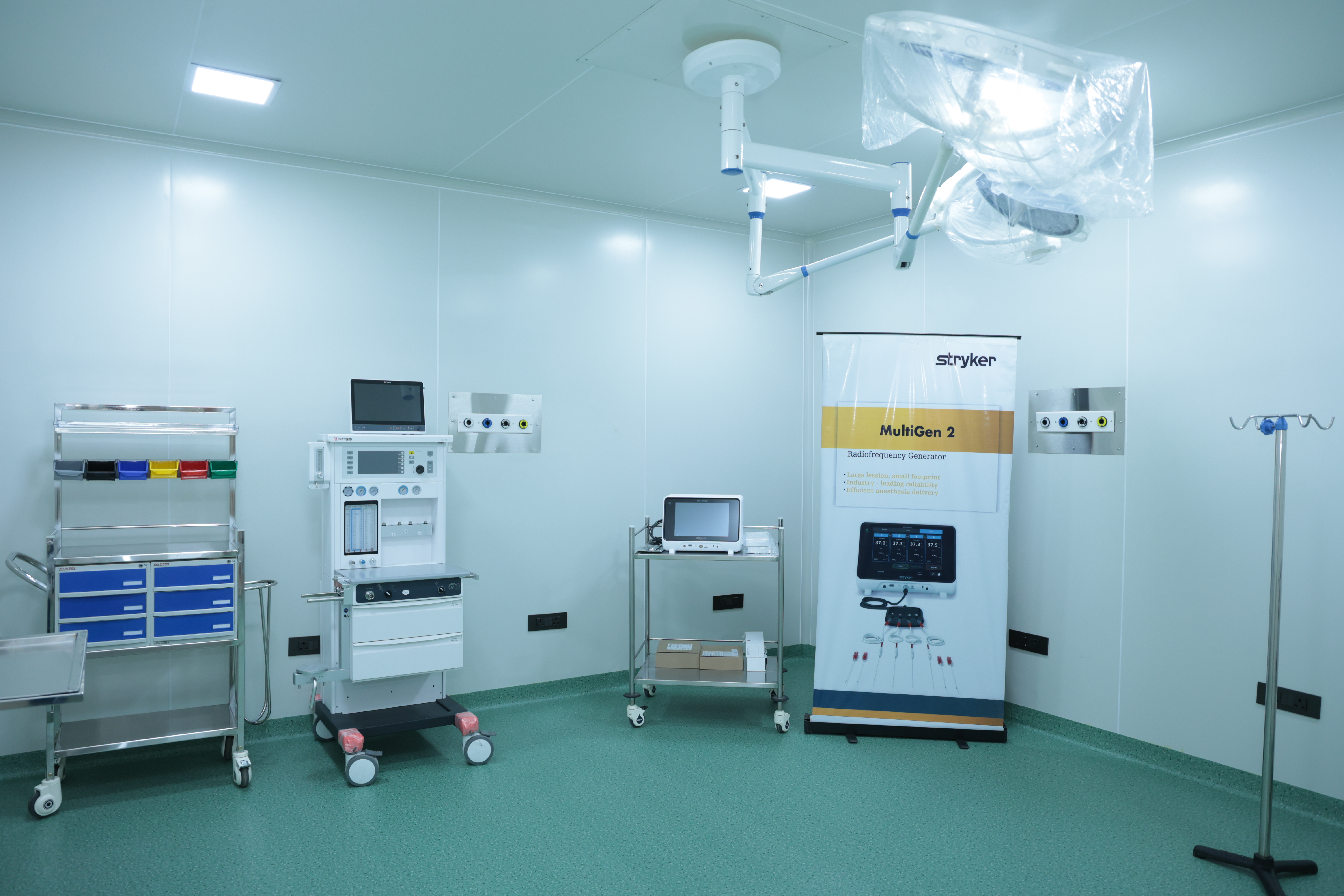 Thrive operating theatre with Stryker MultiGen 2 radiofrequency generator and advanced pain procedure equipment