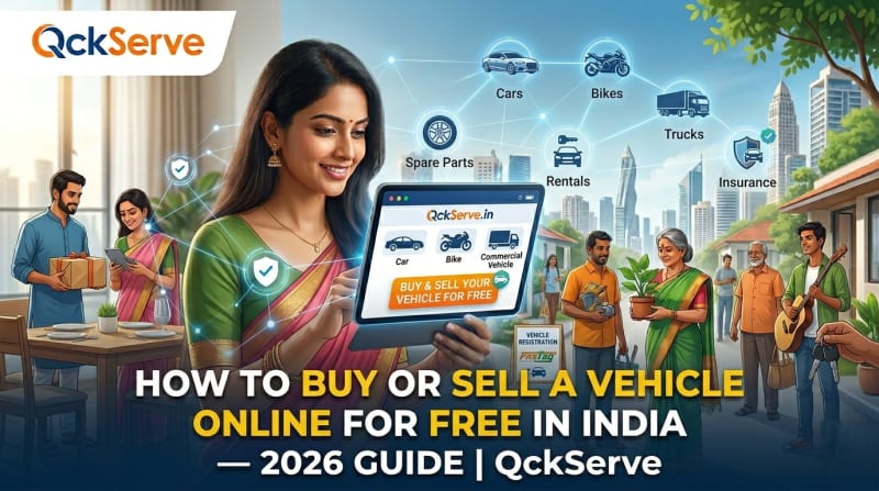 How to Buy or Sell a Vehicle Online for Free in India — 2026 Guide | QckServe