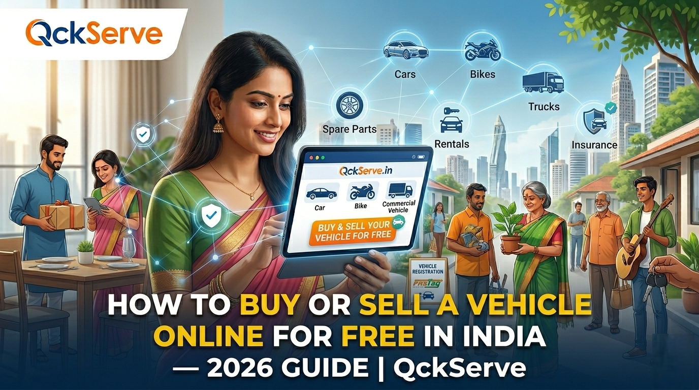 How to Buy or Sell a Vehicle Online for Free in India — 2026 Guide | QckServe