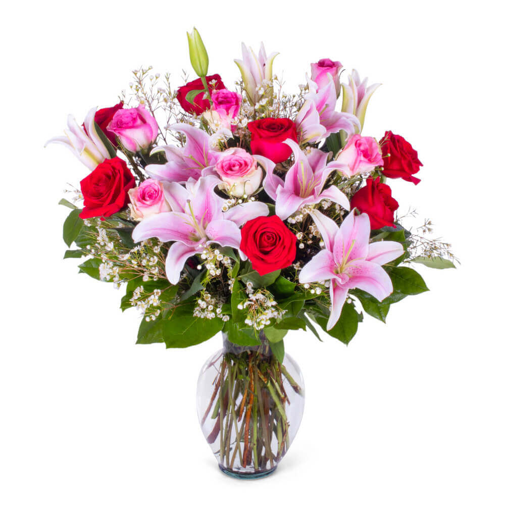 Blushing Rose & Lily Flower Delivery New Iberia LA Breaux's Flowers