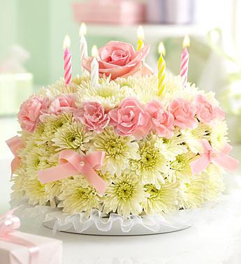 ☆人気☆【A PIECE OF CAKE】☆Flower Bear Terry bucket ha.t☆ A Beary Special Birthday Flower Cake - Centerville Florists