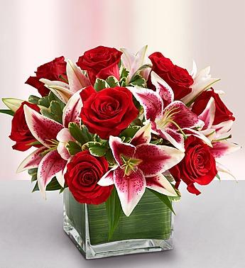 Modern Embrace
Red Rose and Lily Cube
Flower Bouquet