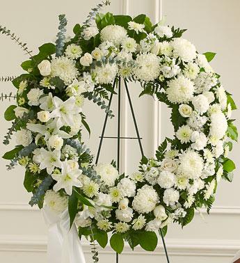 Serene Blessings Standing Wreath - White Flower Delivery Toronto