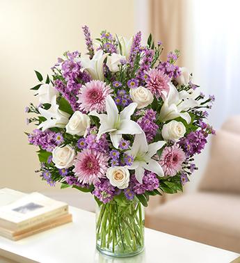 Sincerest Sorrow - Lavender and White Flower Bouquet