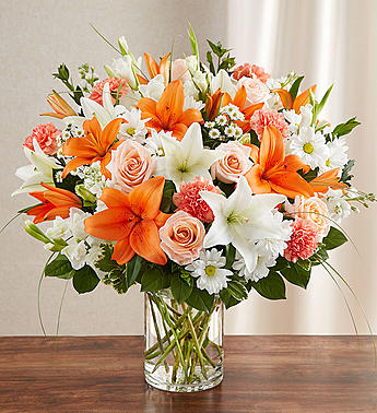 Sincerest Sorrow™ Peach, Orange & White Flower Delivery Raleigh NC