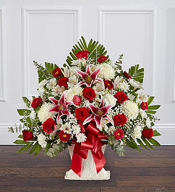 Sympathy Floor Basket Flower Arrangement