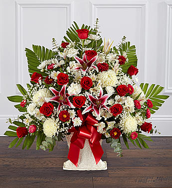 Sympathy Floor Basket Flower Arrangement