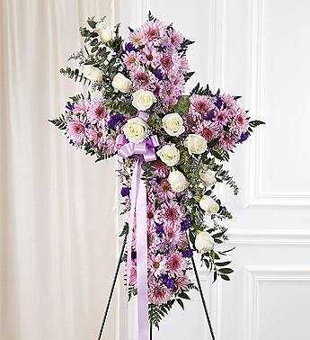 Peace & Prayers™ Standing Cross- Lavender Flower Delivery