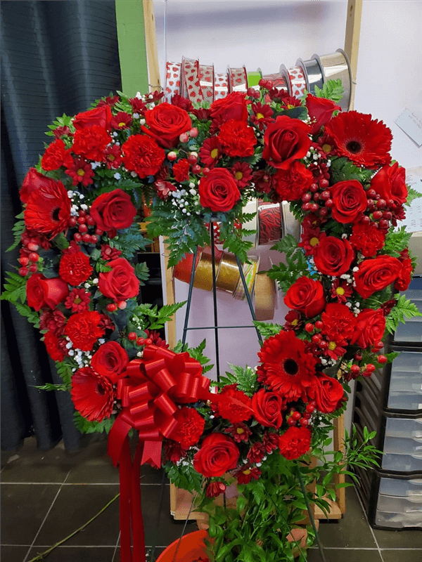 Open Heart Floral Wreath  Sympathy & Funeral Flowers