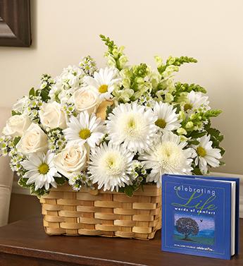 Celebrating Life - All White Flower Bouquet