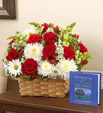 Celebrating Life - Red and White Flower Bouquet