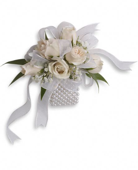 White Whisper Wristlet Flower Bouquet