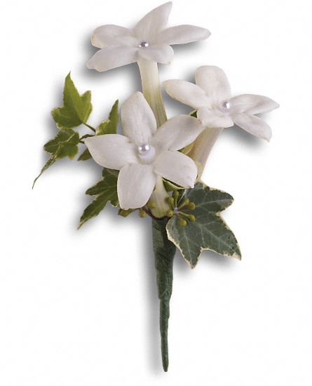 White Gloves Boutonniere Flower Bouquet