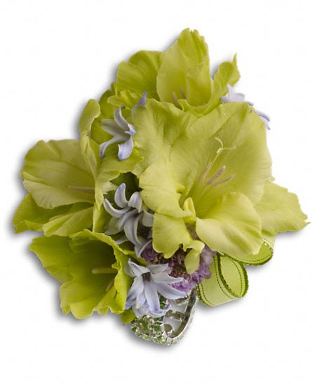 Soft Green Glamour Wristlet Flower Bouquet