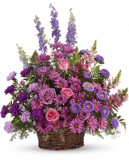 Gracious Lavendar Basket Flower Bouquet