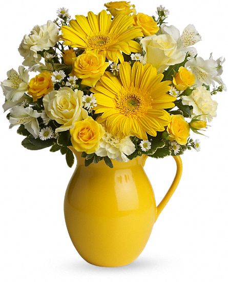 Sunny Day Pitcher of Cheer Flower Bouquet