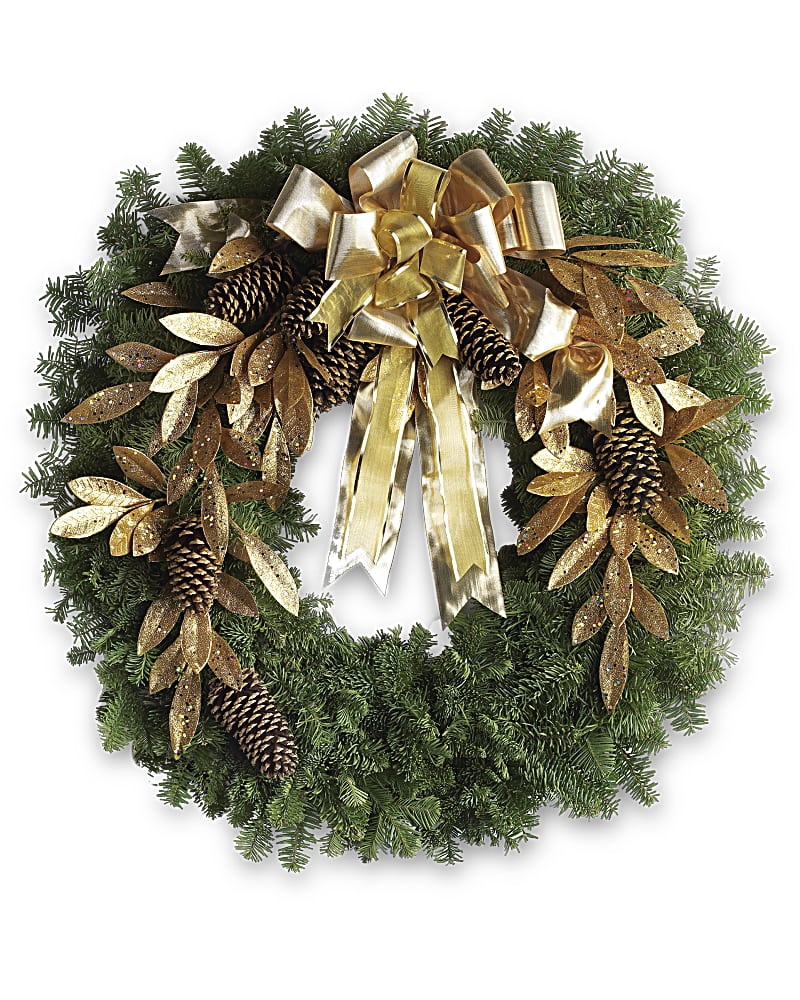 Glitter & Gold Wreath Flower Delivery Jacksonville FL Spencer's