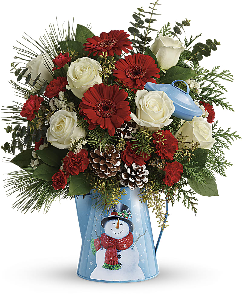 Teleflora's Vintage Snowman Bouquet Flower Delivery Jacksonville FL