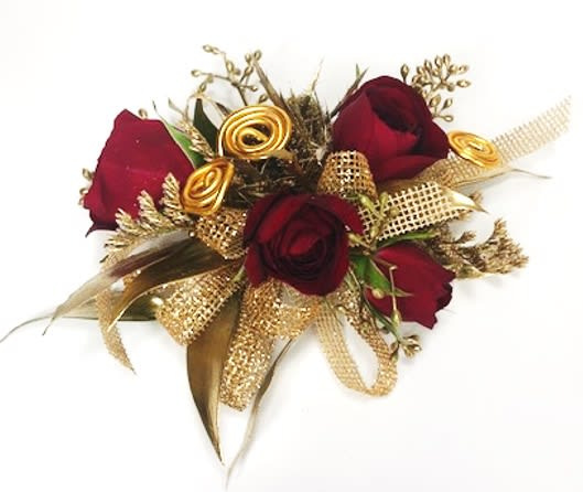 green emerald velvet dress Prom Floral Corsage