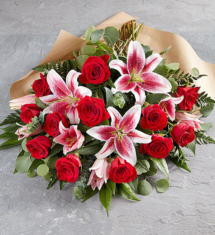 Red Roses & Lilies Bouquet Flower Delivery Ventura CA - Secret Garden  Florist