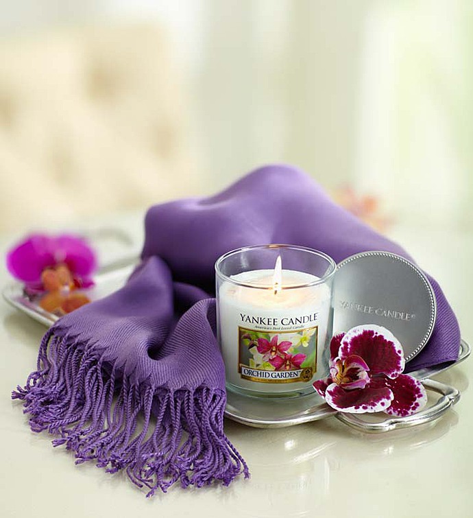 Orchid Yankee Candle with Pashmina Scarf
