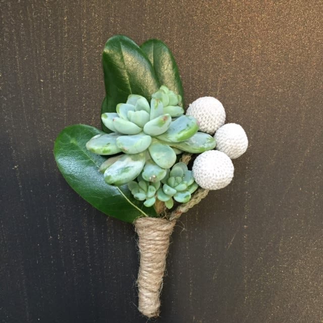 Succulent Boutonniere in Grand Rapids, MI | Daylily Floral in Cascade