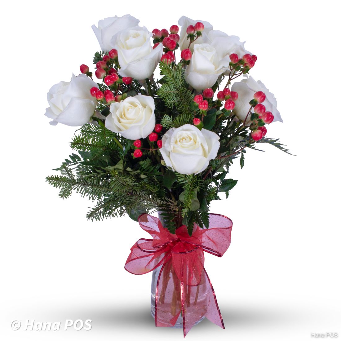 Flowers by Shirley - Christmas - FTD's Winter Elegance Bouquet - White and  Red Flower Arrangement