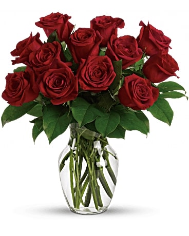 Enduring Passion - 12 Red Roses Flower Bouquet