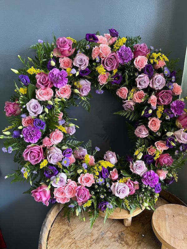 Rose Garden Sympathy Wreath Flower Delivery West Roxbury Massachusetts
