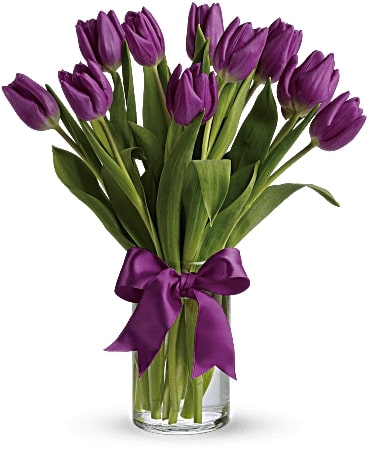 Passionate Purple Tulips Flower Bouquet
